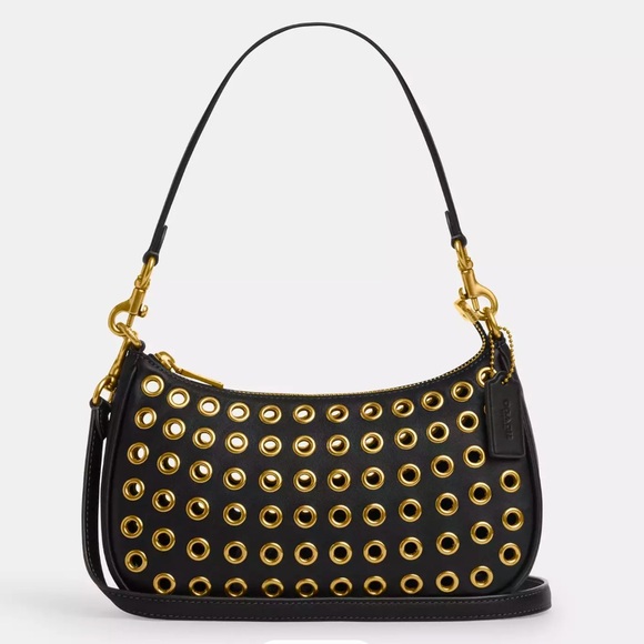 NWT COACH Teri Leather Shoulder Bag With Grommets - Picture 7 of 10